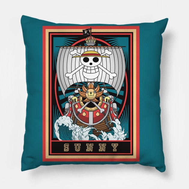 One Piece - Thousand sunny pirates ship Pillow by mounier