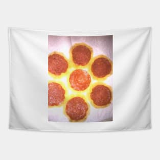 Pepperoni Slices De-greased on Paper Towel Tapestry