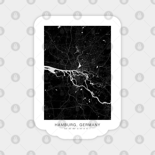 hamburg map wall decor poster Magnet by Genetics art