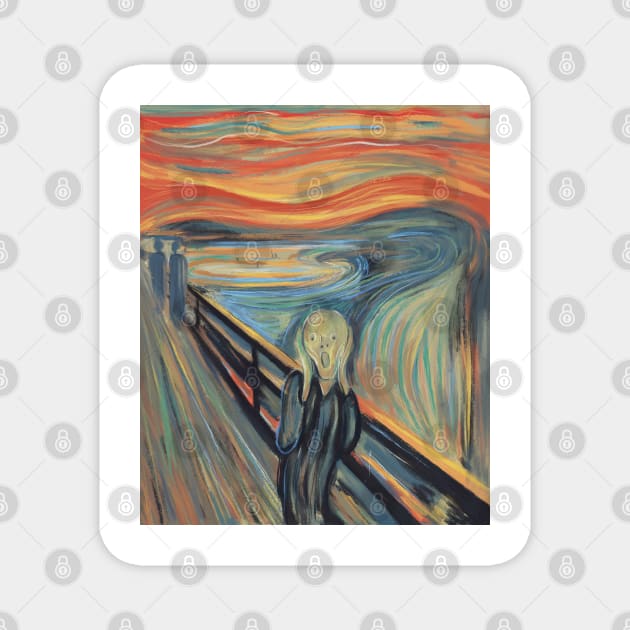 The Scream Expressionist Inspired Emotional Figure Illustration Magnet by denizko