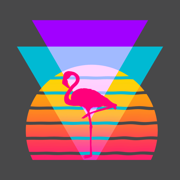 Pink Flamingo 80s Nostalgia Retro Graphic by AlondraHanley