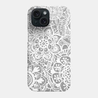Soft Grey and White Mandala Pattern Phone Case