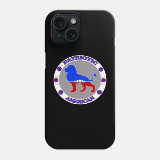 USA Patriotic American Lion Red White and Blue Courage and Strength Phone Case