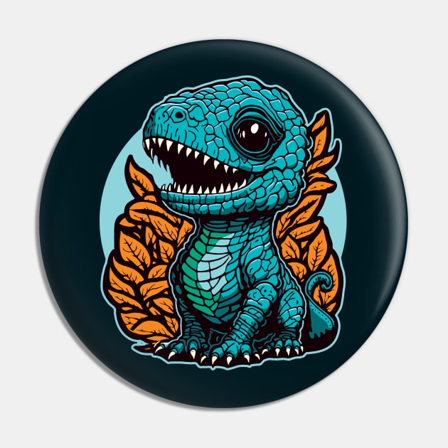 Cute Baby Dinosaur Graphic Design Pin by TMBTM