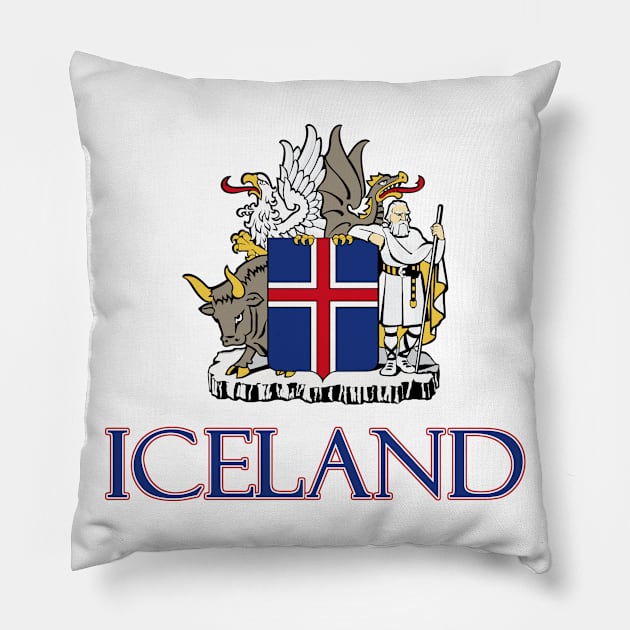 Iceland - Icelandic Coat of Arms Design Pillow by Naves