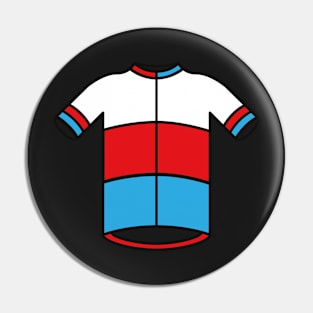 Blue & Red Cycling Jersey Pattern Pin
