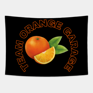 Team Orange Garage Tapestry