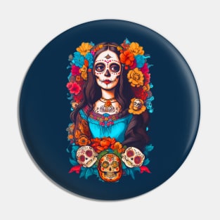 Sugar Skull Halloween, Dia de los Muertos Pin