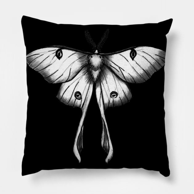 Moon Moth Pillow by SolDaathStore