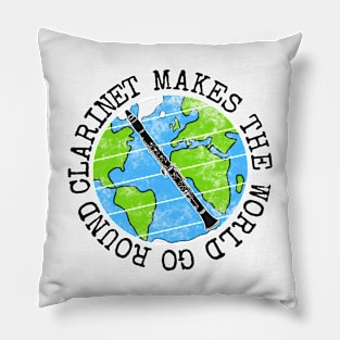 Clarinet Makes The World Go Round, Clarinetist Earth Day Pillow