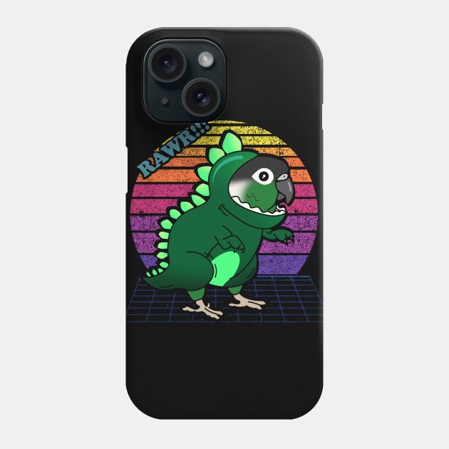 aesthetic vaporwave green cheeked conure Phone Case by FandomizedRose