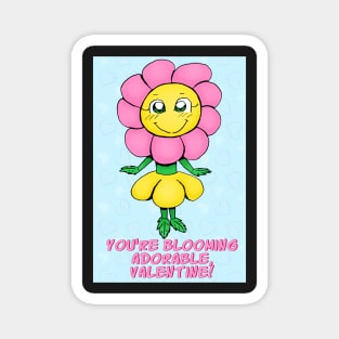 Cute Cartoon Flower Girl Valentine's Day Card Magnet