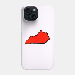 Bright Red Kentucky Outline Phone Case