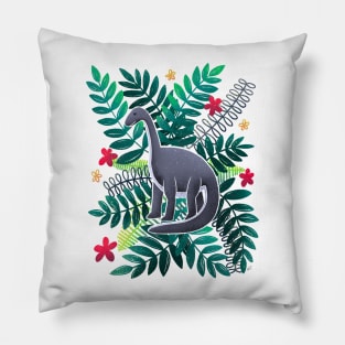 Dinosaur & Leaves - Tropical Pillow