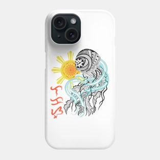 Tribal line Art Jellyfish / Baybayin word Lakas (Strength) Phone Case