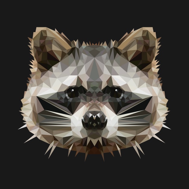 Cute raccoon Racoon Polygon head gift by MaveriKDALLAS