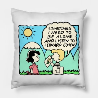 Leonard Cohen - Vinyl Obsessive Comic Pillow