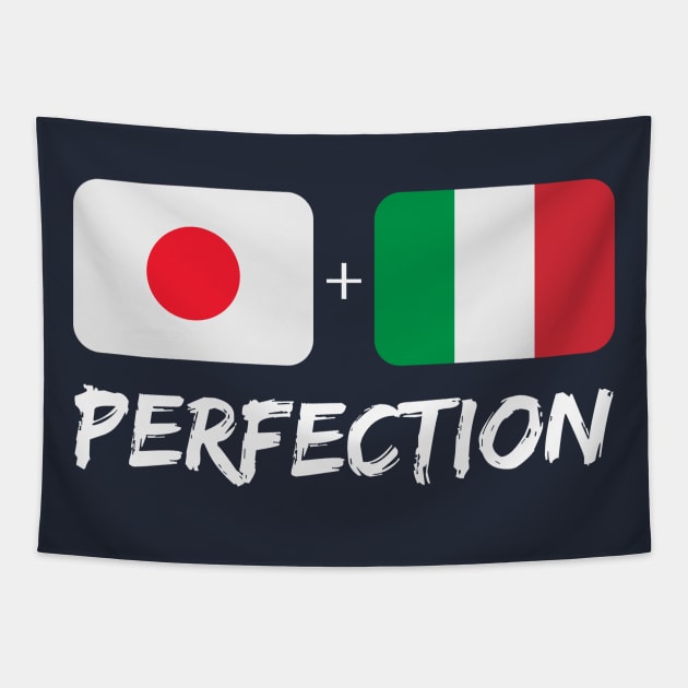 Japanese Plus Italian Perfection Mix Heritage Flag Gift Tapestry by Just Rep It!!