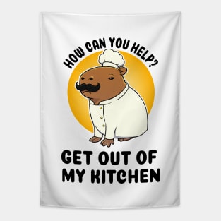 How can you help Get out of my kitchen Capybara Chef Tapestry