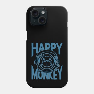 A Space Monkey Is A Happy Monkey Retro Blue Phone Case