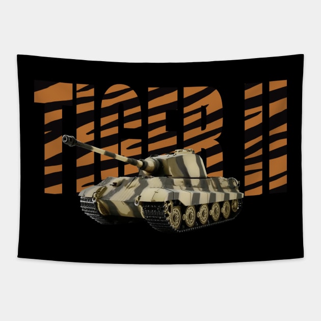 German Tiger II MBT Tank King Tiger Tapestry by Dirty Custard Designs 