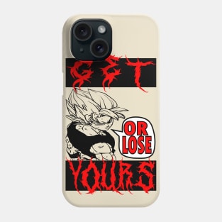 Goku’s Gothic Triumph: A Heavy Metal Design Phone Case