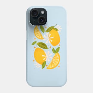 Midcentury Citrus Bliss: Lemon Floral Delight Tee Phone Case