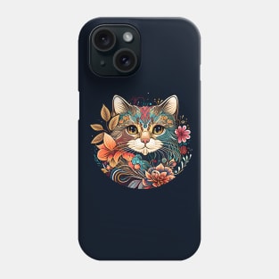 LadLay Cat Flower Beautiful - Cat Boho Lover Phone Case