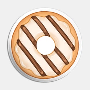 White Donut and Chocolate Stripes Pin