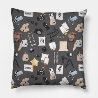 Photography pattern grey Pillow