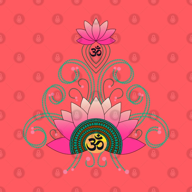 OM: Lotus and Rangoli by swarna artz