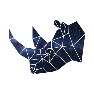 Geometric Rhino Low Poly Galaxy T-Shirt