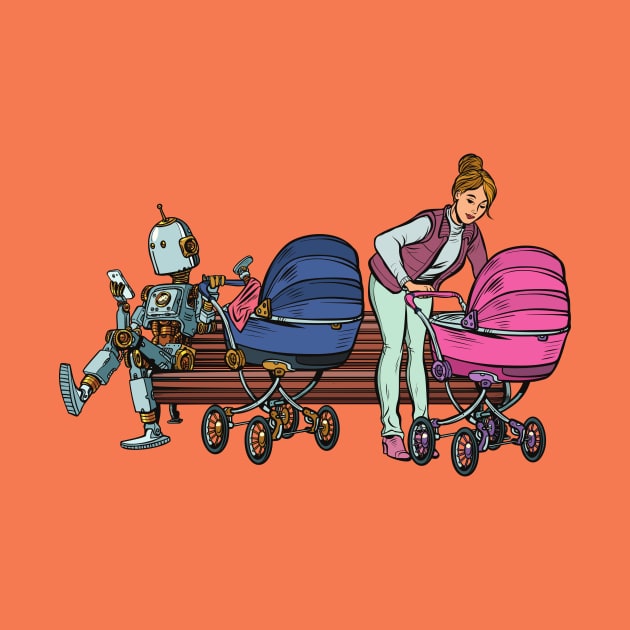 Vintage Robot Family by waltzart