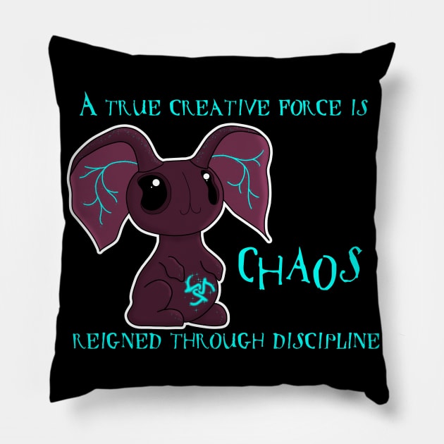 Creative Chaos Bunny Pillow by Wanderer Bat