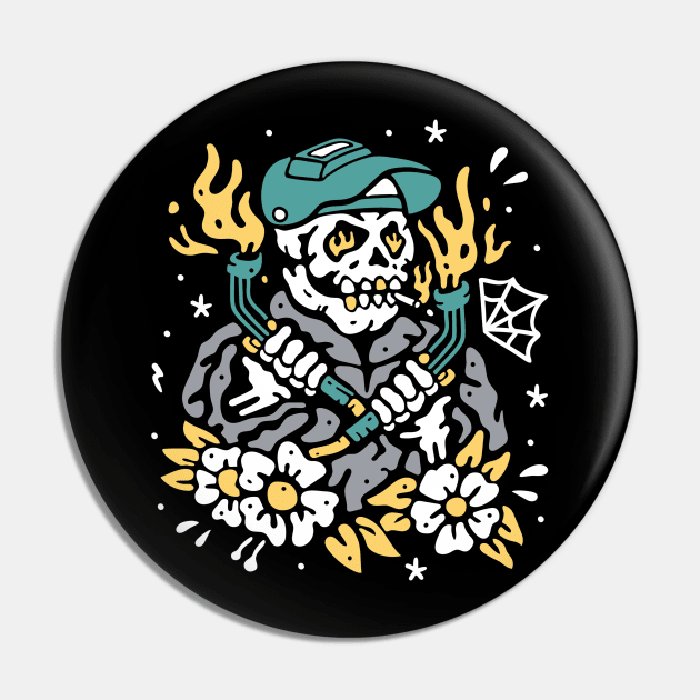 Welder Skeleton Pin by CuteCoCustom