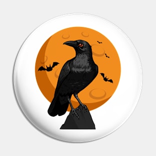 Crow moon bats Pin