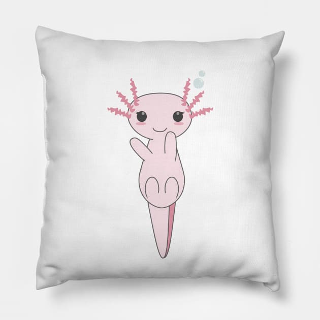 Axolotl Pillow by maya-reinstein