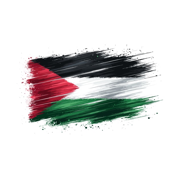 Palestinian Flag Brushstroke - Palestine by Muslimory