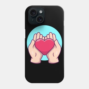 Hands with love cartoon Phone Case