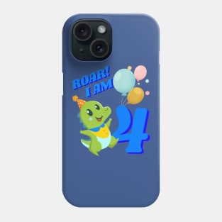 4th Birthday Child Kid Dino Dinosaur ROAR Phone Case