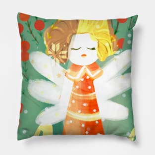 Christmas angel painting Pillow