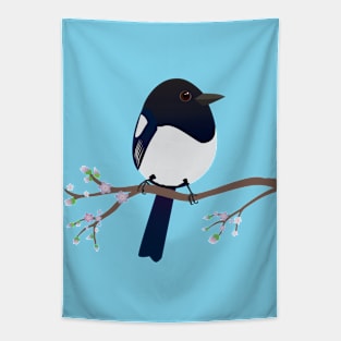 Cute egg shaped magpie Tapestry