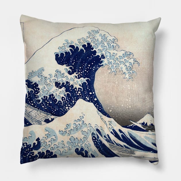 Under the Wave off Kanagawa Pillow by UndiscoveredWonders