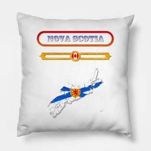 NOVA SCOTIA, CANADA, MAP OF NOVA SCOTIA. SAMER BRASIL Pillow