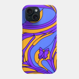 The Butterfly in the Eye of the Storm - Stained Glass Design Pattern Phone Case