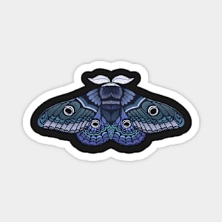 Moth sticker blue and green Magnet