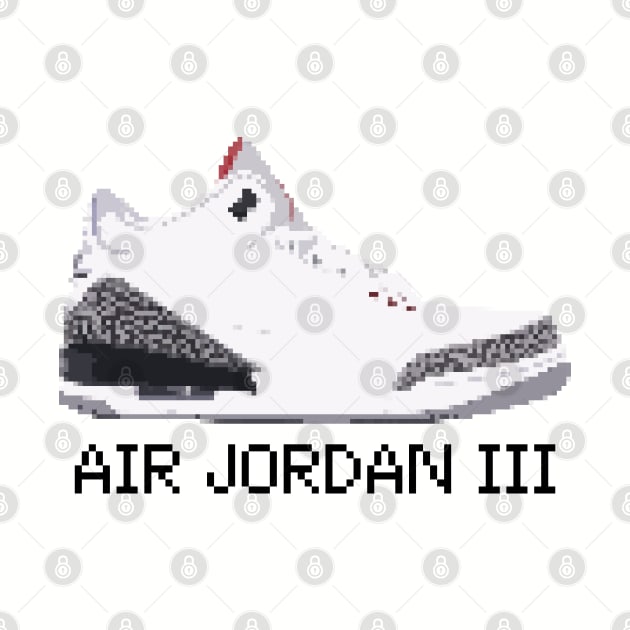 AIR JORDAN III RETRO PIXELATED ART SHOE COLLECTION by Buff Geeks Art