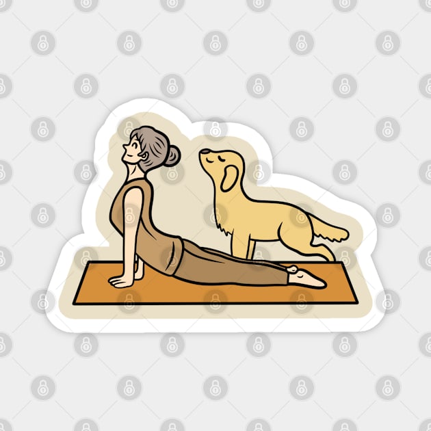 Yoga Upward Facing Dog Pose Magnet by Andrew Hau