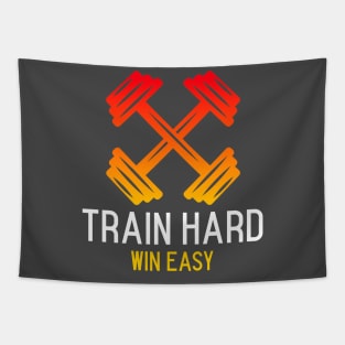 Train Hard, Win Easy. Fitness Tapestry