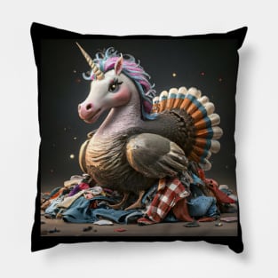 Unicorns Crashing Thanksgiving!!! Pillow